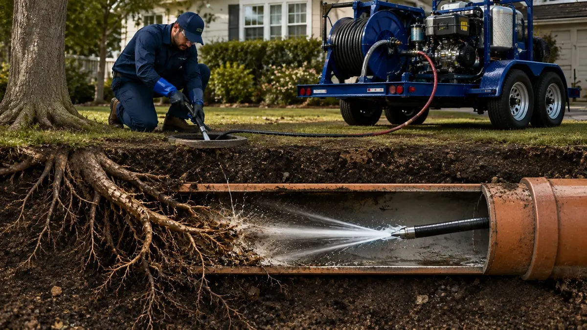 Tree Root Removal with Hydro Jetting in Cedarpines Park